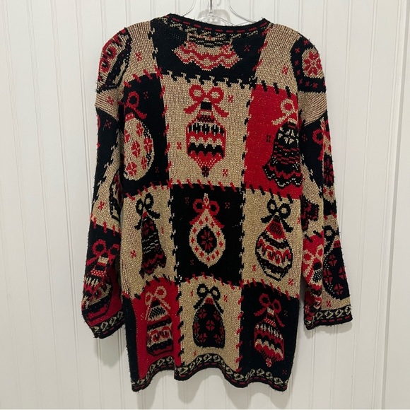 Vintage Christmas Festive Red and Black Sweater Medium - Picture 7 of 7